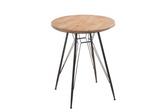 Table de bar ronde en bois et métal - BISTRO