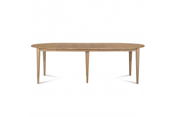 Table ronde 6 pieds fuseau 105 cm + 3 rallonges bois - VICTORIA
