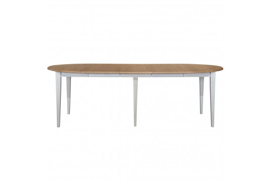 Table ronde 6 pieds fuseau 105 cm + 3 rallonges bois - VICTORIA