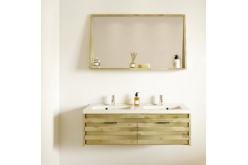 MEUBLE DE SALLE DE BAIN EN BOIS MASSIF (120 cm) - ENSEMBLE BENOA