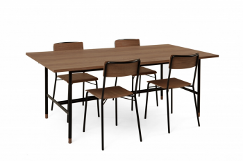 Table rectangulaire en bois et métal noir L200 - JERSEY