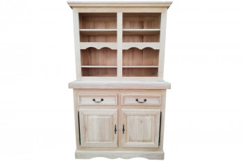 Buffet vaisselier 2 portes en bois massif brut - LA BRESSE