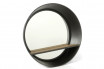 miroir rond industriel en bois et métal avec tablette