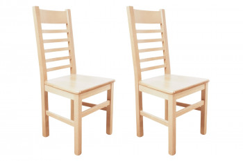 lot de 2 chaises en bois massif chêne naturel blanchi