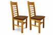 Lot de 2 chaises en chêne clair avec assise en tissu de couleur chocolat
