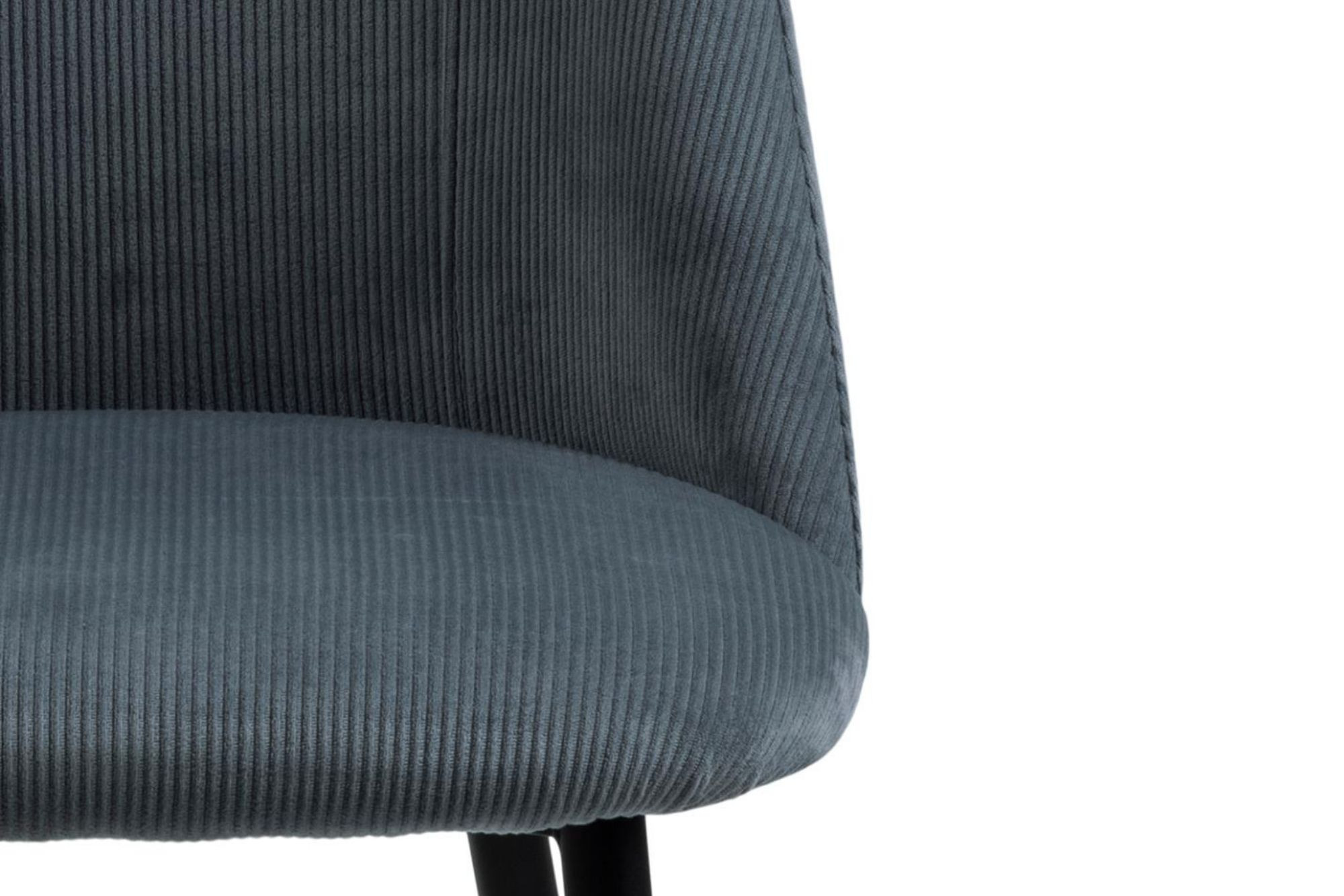Chaises de salle à manger en velours côtelé et pieds métal noir (lot de 4)  ALINE - HELLIN