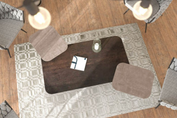 Table basse rectangulaire en céramique et 2 plateaux pivotants - GORETTI