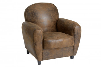 Fauteuil club marron - ROSNAY