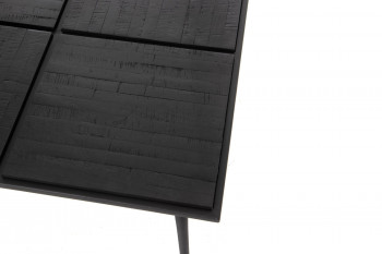 Table basse carrée en teck recyclé et métal noir L80 - NAIROBI