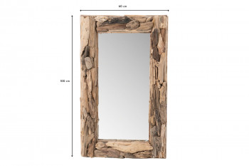 Miroir rectangulaire en bois flotté 60x100 - WIMEREUX