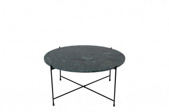 Table basse ronde en marbre et pieds en métal noir D70 - MELBA