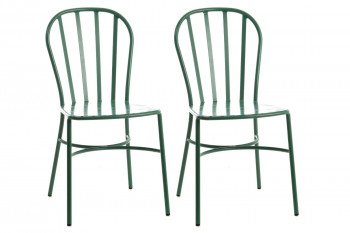 lot de deux chaises de jardin vertes