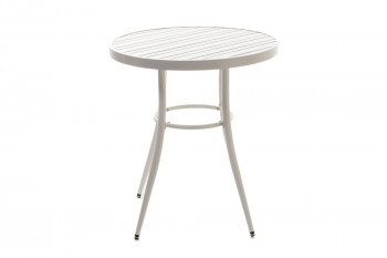 Table de jardin ronde en aluminium blanc D70 - DAHLIA