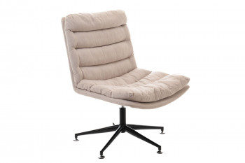 Fauteuil contemporain pivotant beige avec pied central - VIEL