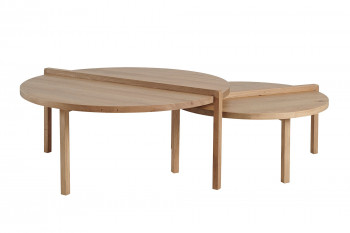 Table basse gigogne ronde en bois massif D71/D90 (set de 2) - ALICE
