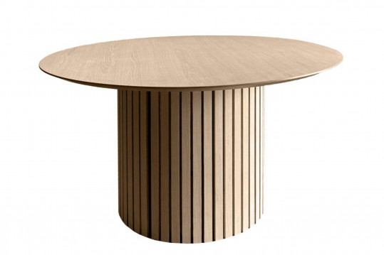 Table de salle à manger ronde en chêne blanchi D120 - LIAC