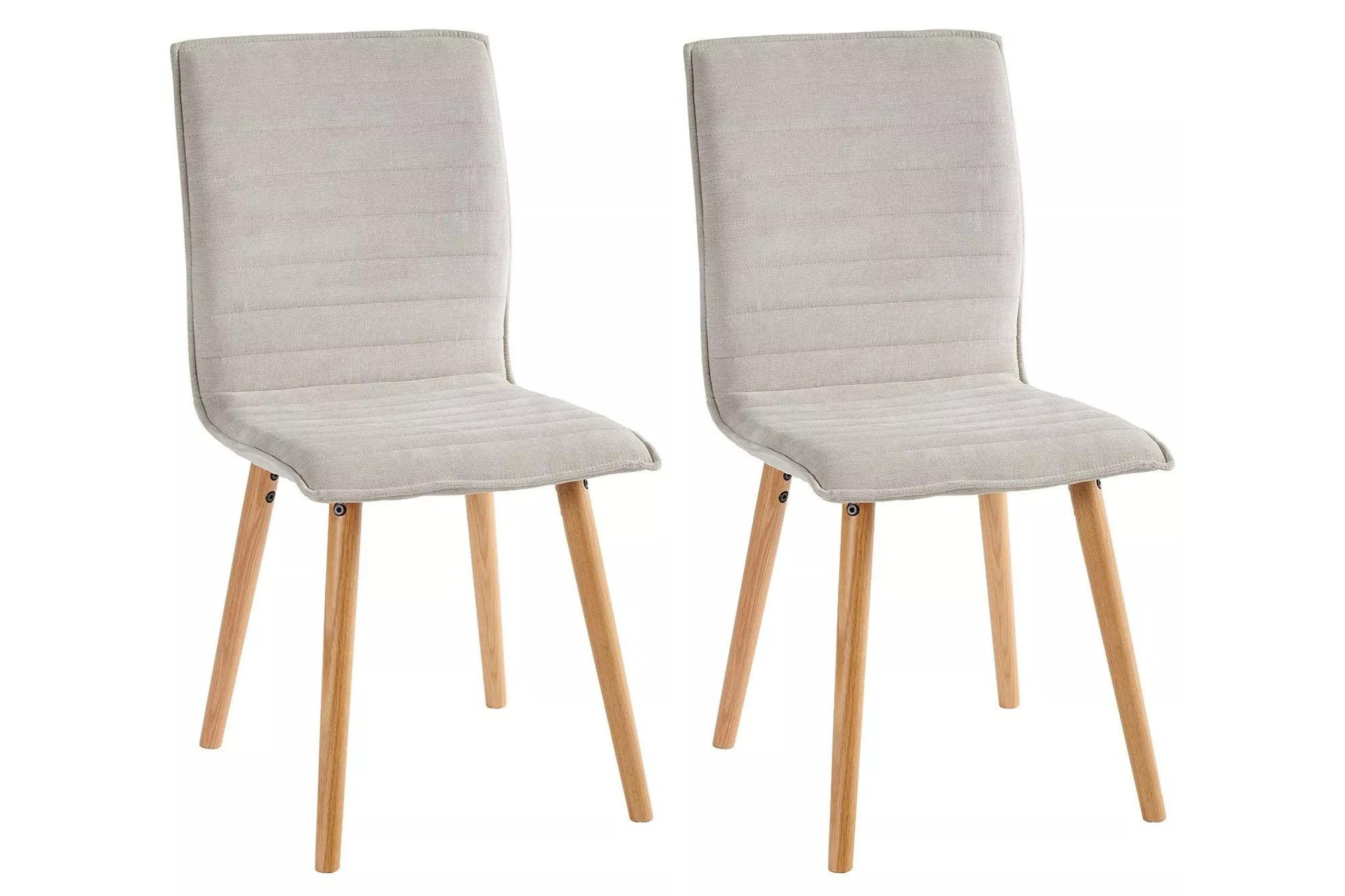 Chaise scandinave en tissu et bois avec assise évasée (lot de 2)