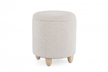 Tabouret pouf avec rangement en tissu bouclé D36 - ZACK