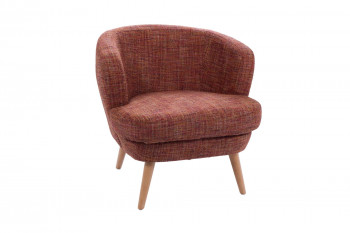 fauteuil en tissu terracotta chiné