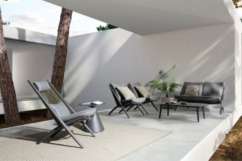 Chilienne de jardin lounge design en métal (lot de 2) - BELLE ILE