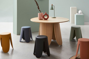 Table ronde de salle à manger en bois design D120 - CROCUS