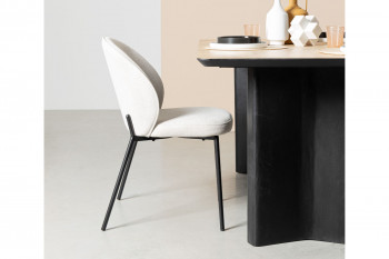 Chaise de salle à manger design en tissu et métal noir (lot de 2) - NELLY