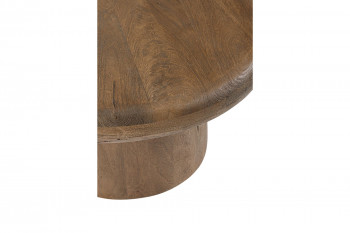 Table basse de salon ronde en bois de manguier D60 - JUAREZ