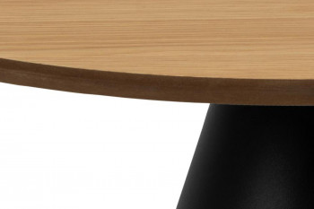 Table basse ronde en bois et métal noir D65 - GIROLLE