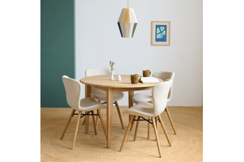 Chaises tissu et bois chêne (lot de 2) - MATILDA