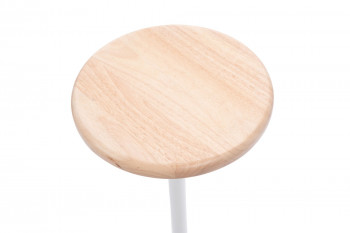 Tabouret design en chêne et métal blanc H65 - MARC