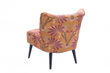 Fauteuil crapaud en tissu orange à motifs - RANCHI