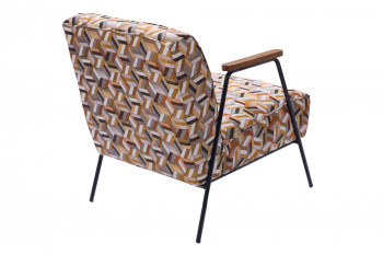 Fauteuil en tissu aux motifs géométriques marrons - SINTRA