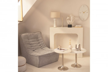 Fauteuil relax cocon en tissu gris - PISCO