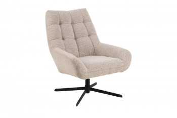 Fauteuil lounge pivotant en tissu bouclette - BERLIN