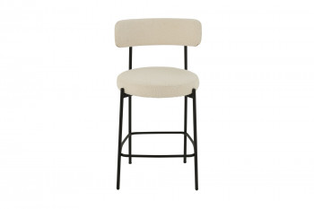 Chaises de bar en métal noir et bouclette (lot de 2) - GERDA