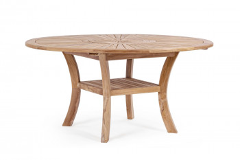 Table de jardin en teck plateau tournant D155 - BOLONIA