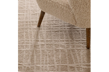 Tapis rectangulaire de salon beige 200x290 - DUNE