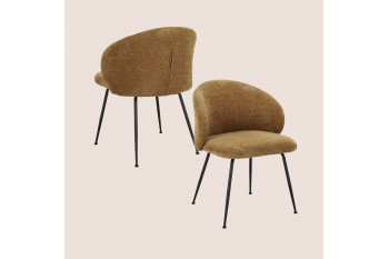 Chaises design de salle à manger en tissu chenille (lot de 2) - LOU