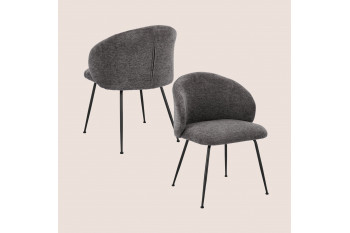 Chaises design de salle à manger en tissu chenille (lot de 2) - LOU
