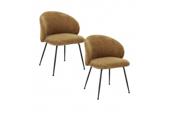Chaises design de salle à manger en tissu chenille (lot de 2) - LOU