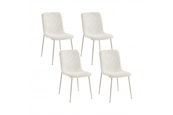 Chaises de salle à manger en velours côtelé (lot de 4) - SARINA