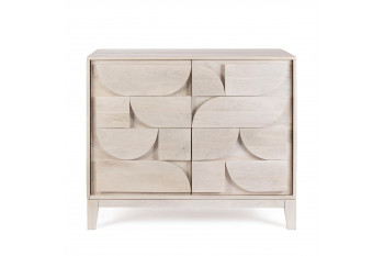 Buffet bas en manguier blanchi 3 portes L145 - AGDE