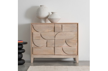 Buffet bas en manguier blanchi 2 portes L100 - AGDE