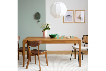 Table rectangulaire extensible en bois finition noyer L160/234 10 places - BONIE