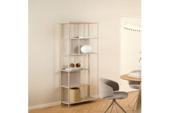 Bibliothèque scandinave en métal grège 5 tablettes - BARRY