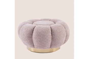 Pouf en tissu bouclé en forme de fleur D65 - JUST