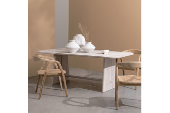 Table rectangulaire en manguier massif blanchi 8 places L200 - TOKYO