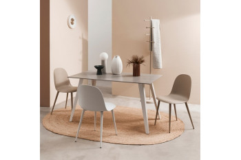 Table rectangulaire en céramique et métal L140 6 places - ARLETTE