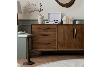 Buffet en bois de manguier vintage 2 portes et 3 tiroirs L150 - SHEILA