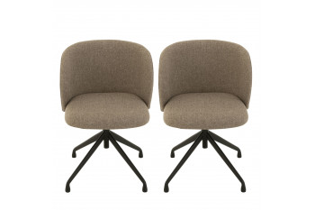 Chaises pivotantes réglables en hauteur en lin (lot de 2) - MIA